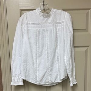 NWT Loft dotted ruffle blouse